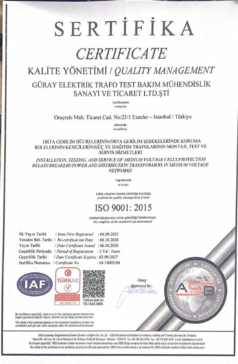ISO 9001 belgesi 2026–2027