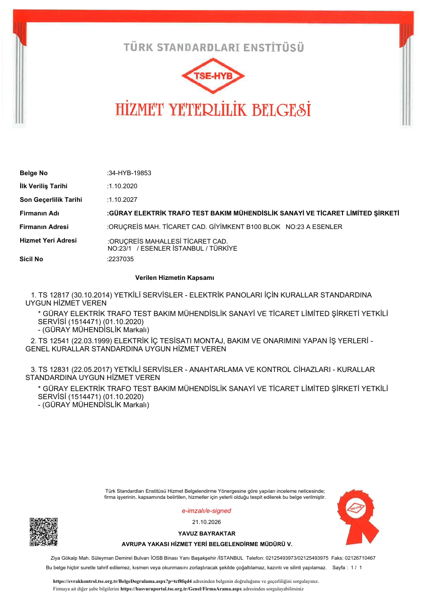 TSE HYB belgesi 2026–2027